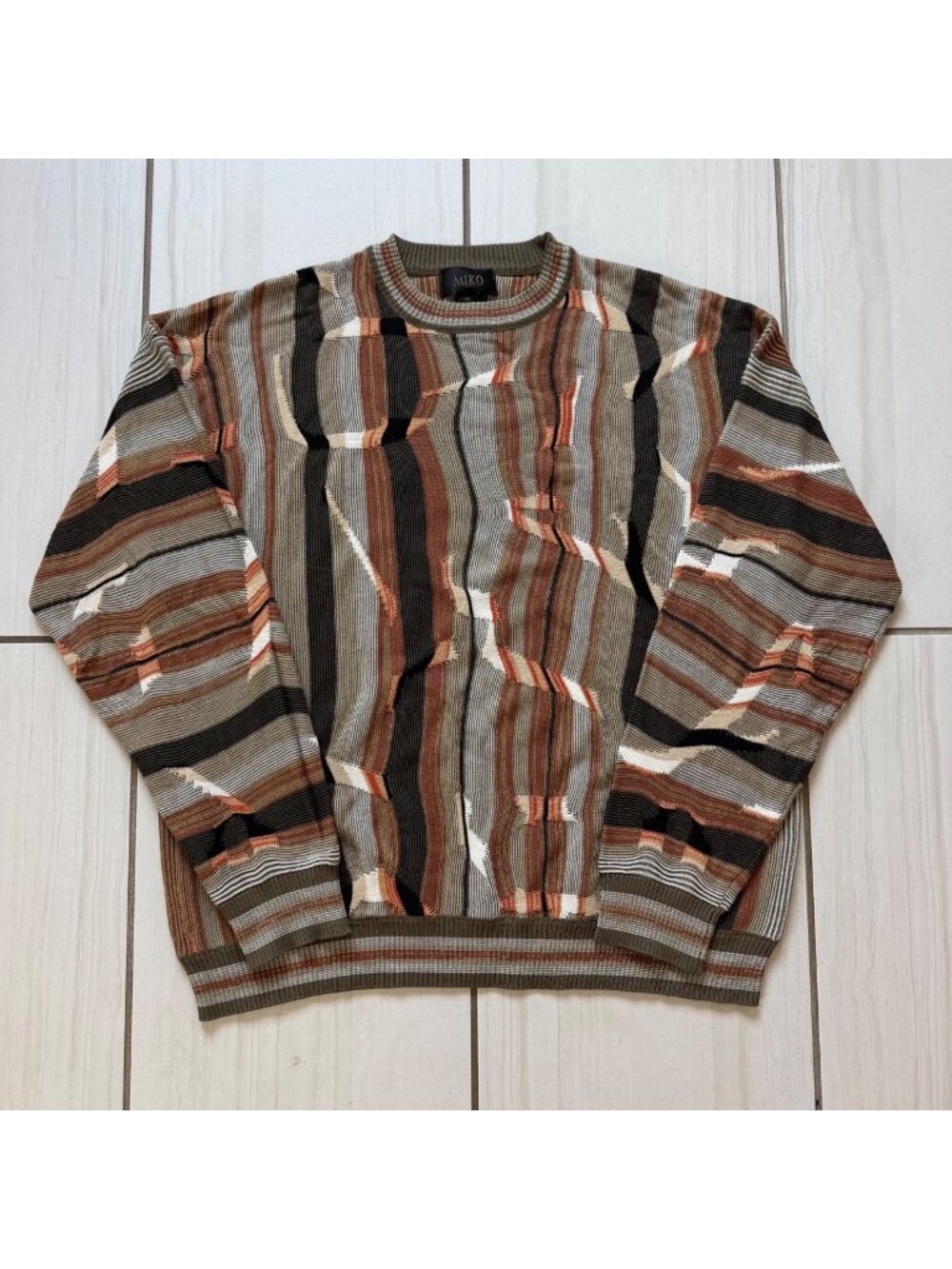 Miko 1990's 3D Knit Textured Sweater Size XXL
